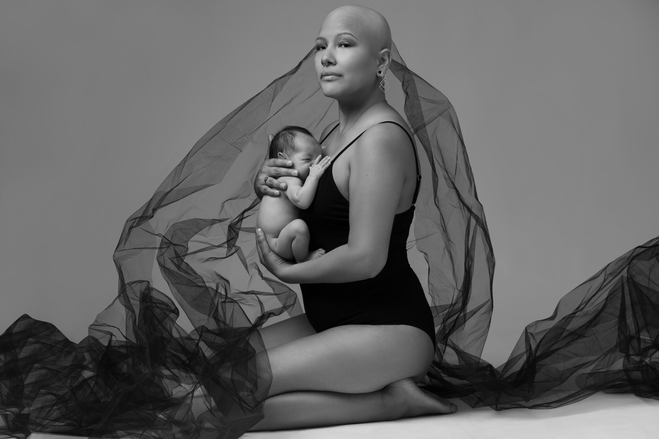 woman with breast cancer and a baby