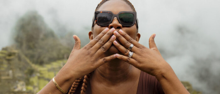 Machu Picchu Peru Blowing Kiss Why Traveling to Peru Was One of the Best Investments I’ve Made in Myself | Machu Picchu Peru Blowing Kiss scaled