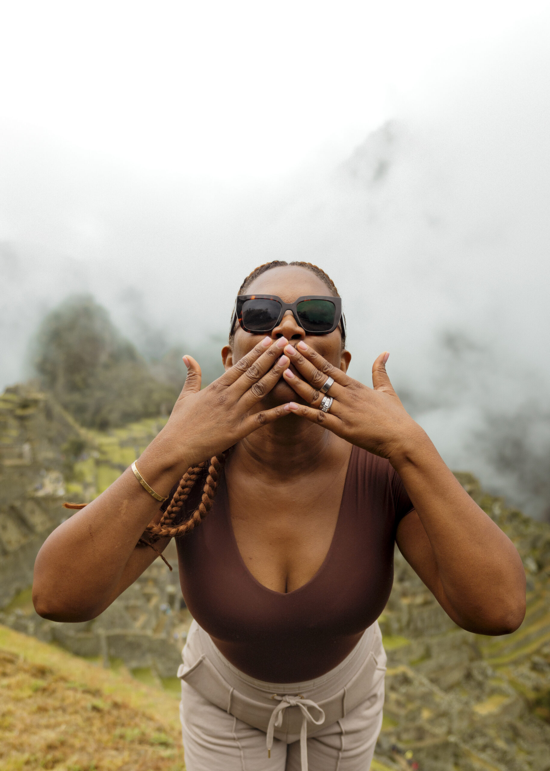 Why Traveling to Peru Was One of the Best Investments I’ve Made in Myself | Machu Picchu Peru Blowing Kiss scaled