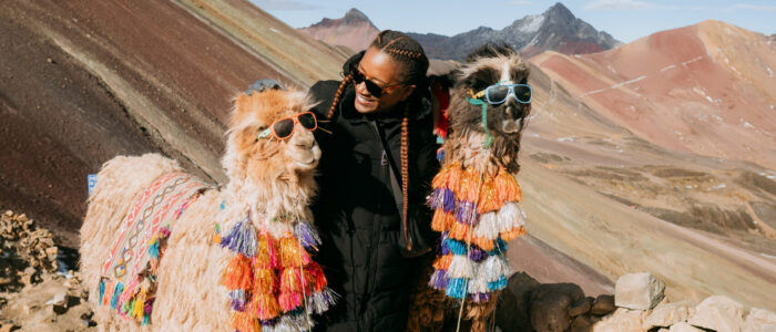 My favorite Llama Photos on Rainbow Mountain Why Traveling to Peru Was One of the Best Investments I’ve Made in Myself | My favorite Llama Photos on Rainbow Mountain scaled