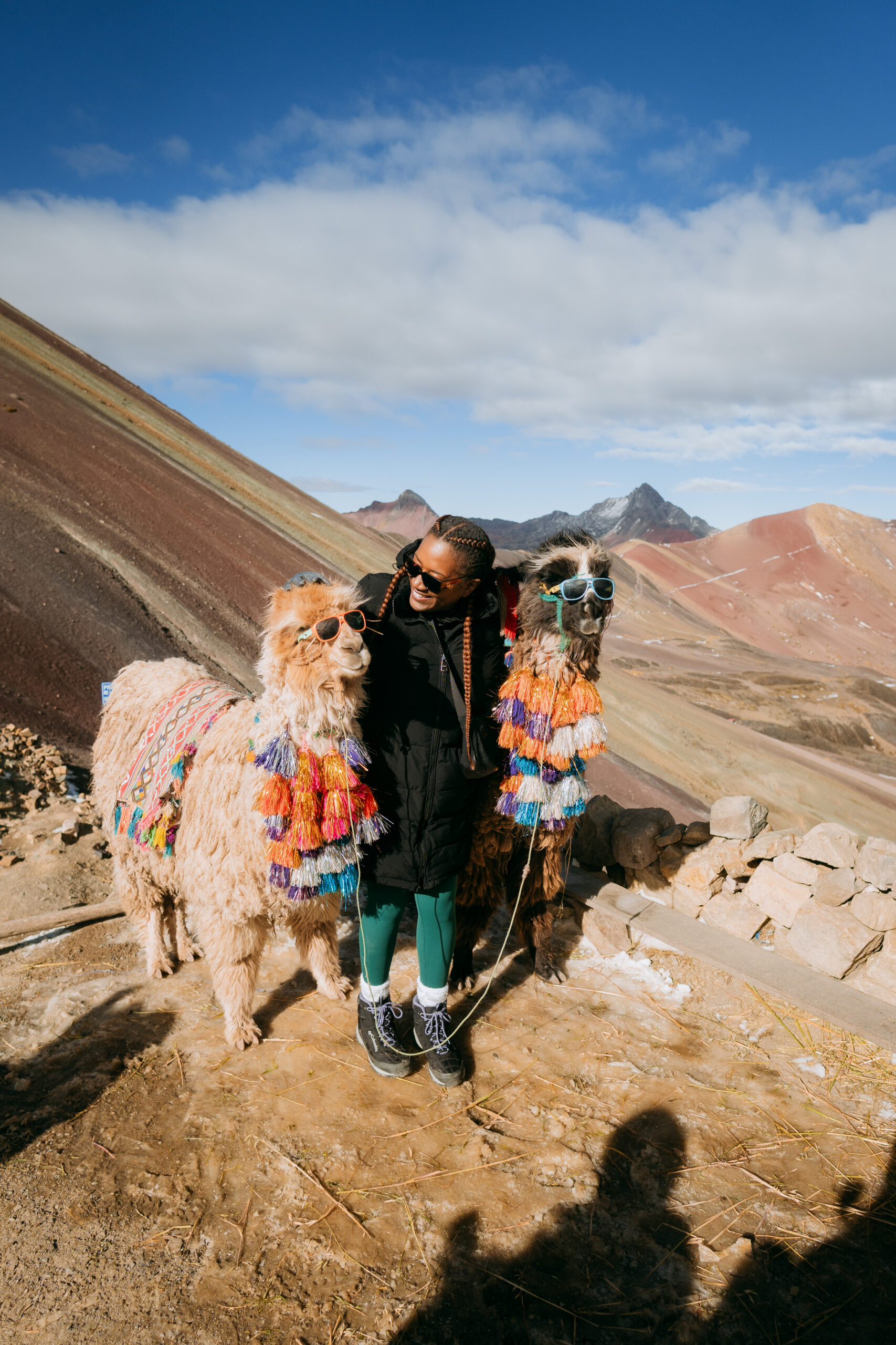 Why Traveling to Peru Was One of the Best Investments I’ve Made in Myself | My favorite Llama Photos on Rainbow Mountain scaled