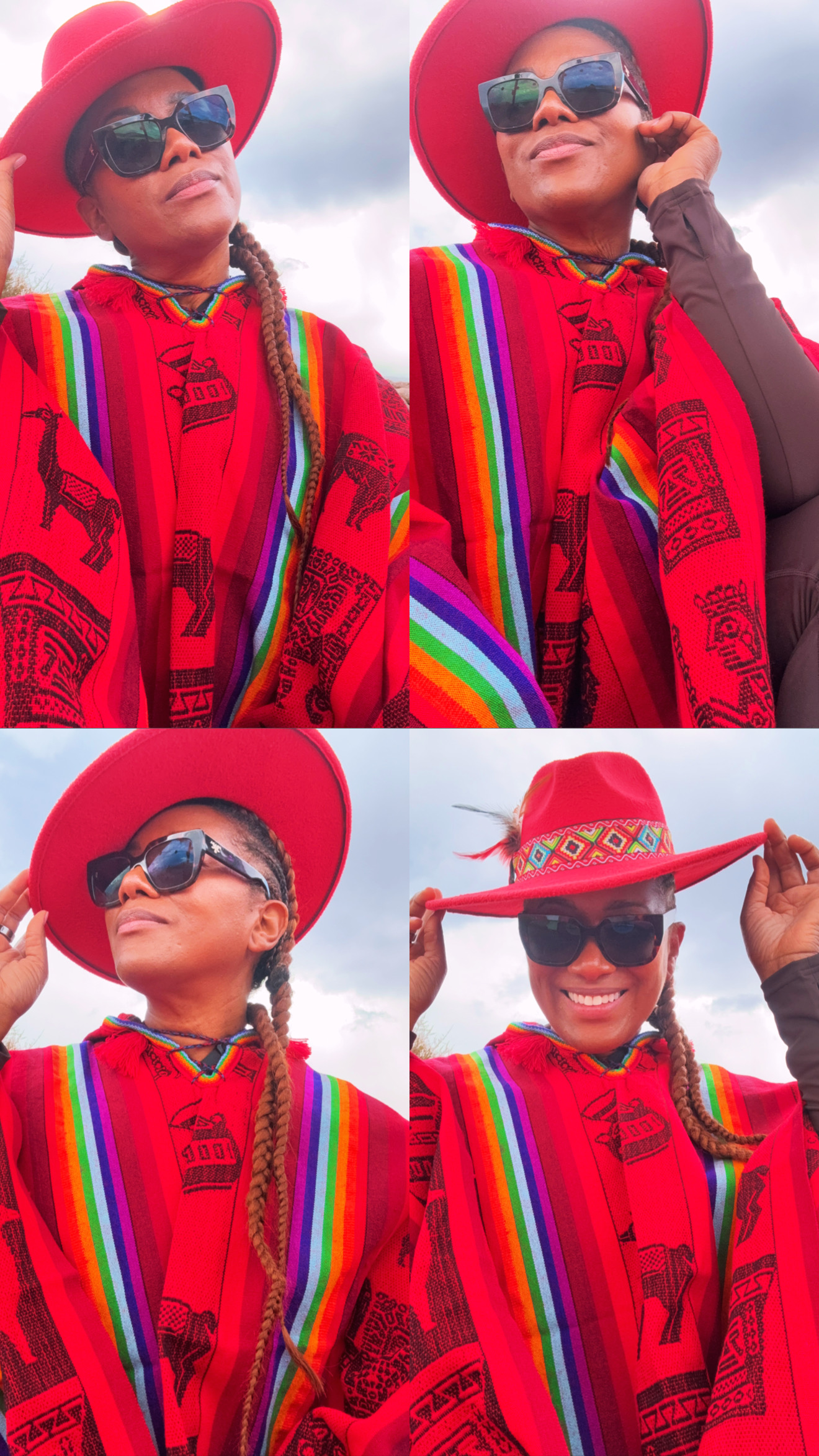 Why Traveling to Peru Was One of the Best Investments I’ve Made in Myself | Red poncho at Mountain View in Peru